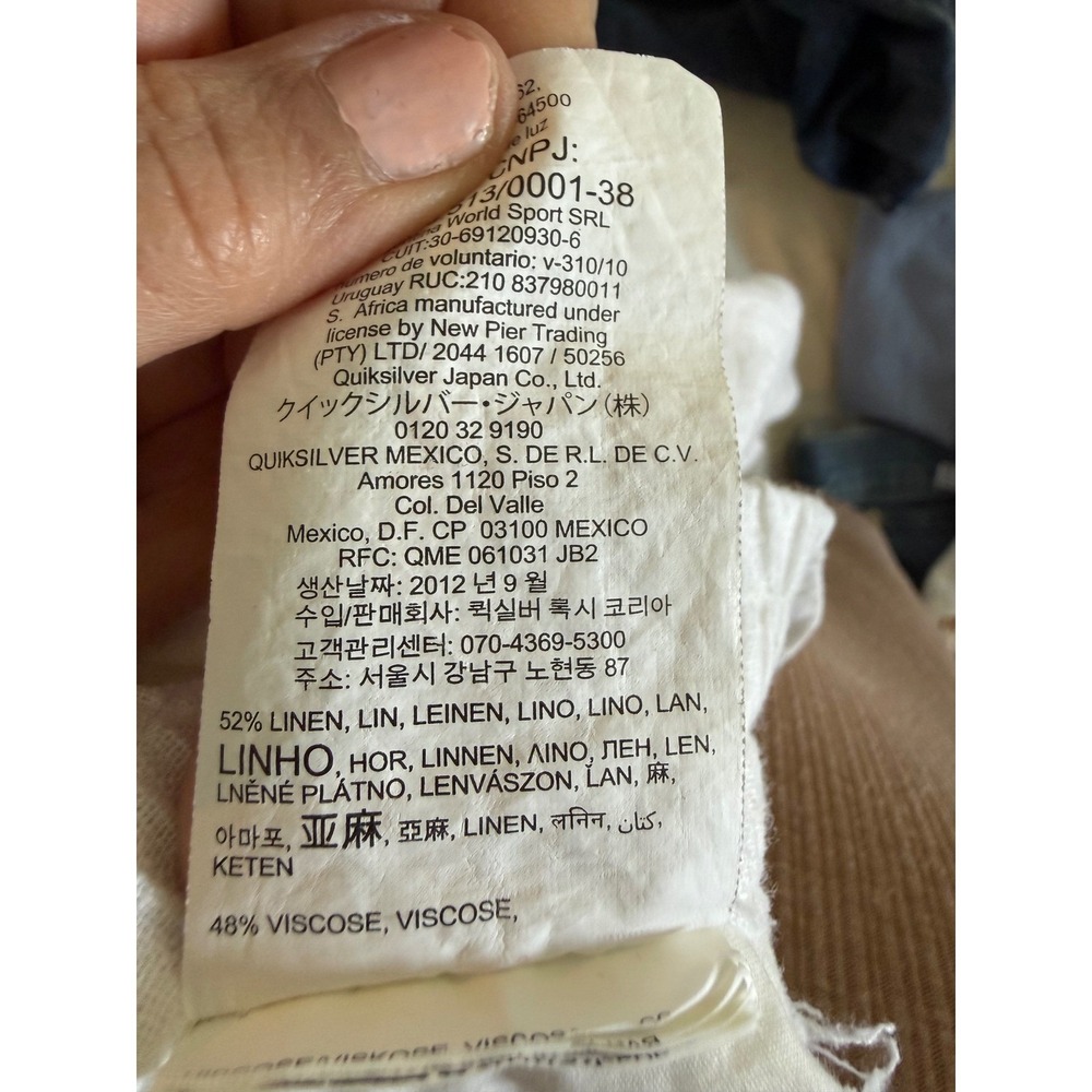 Roxy Linen Pants Small White Drawstring Elastic W… - image 8